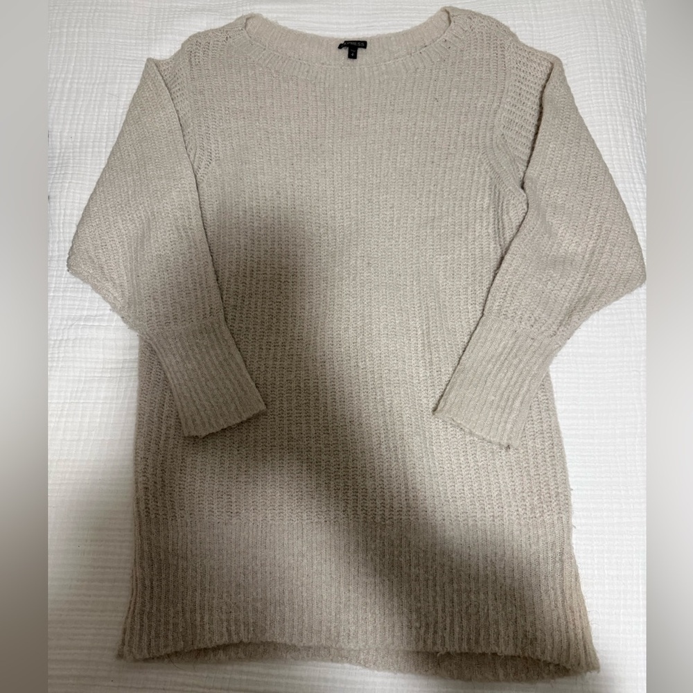 Express Taupe Knit Sweater Dress